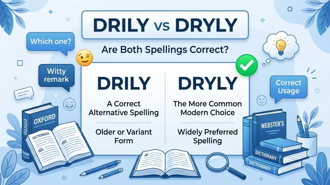 drily vs dryly