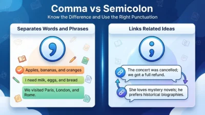 comma vs semicolon